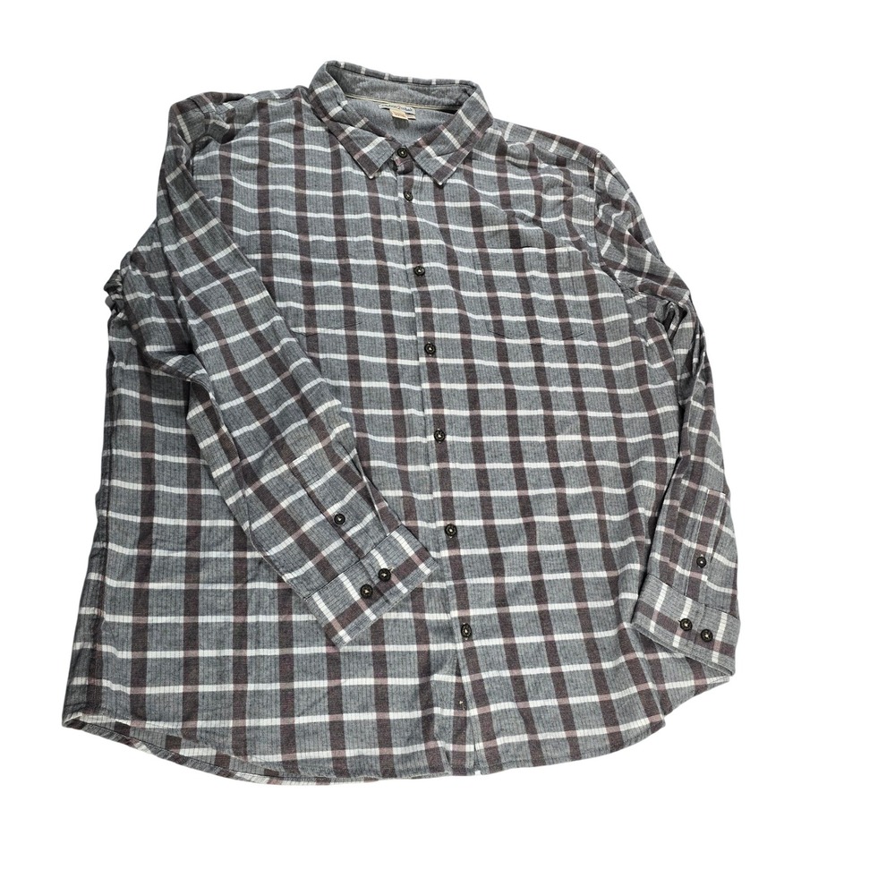 Carbon2Cobalt Mens Plaid Long Sleeve Button Up Shirt XXL Cotton Blend Casual‎
